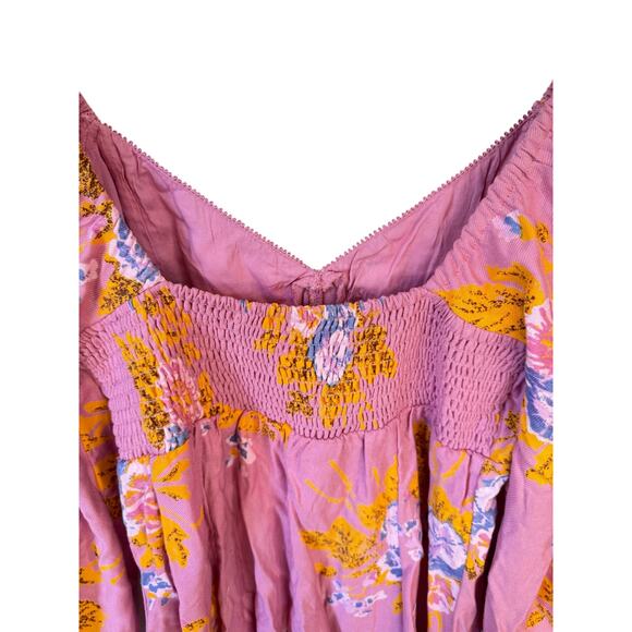 FREE PEOPLE NWOT Francesca Mini Dress Dawn Rose Pink Size Small Floral Femme - Picture 8 of 11
